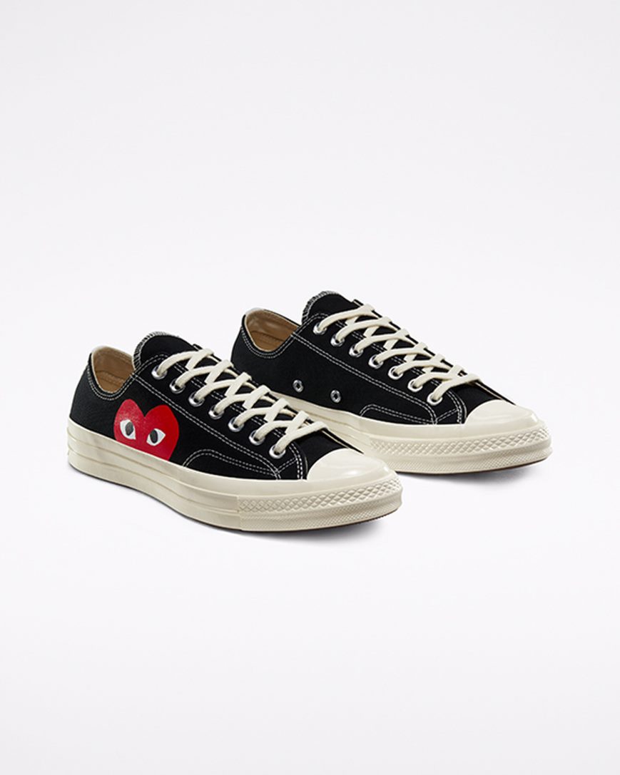 Tenisky Nizke Converse x Comme des Garçons PLAY Chuck 70 Panske Čierne Biele Červené | SK MFZ11D8